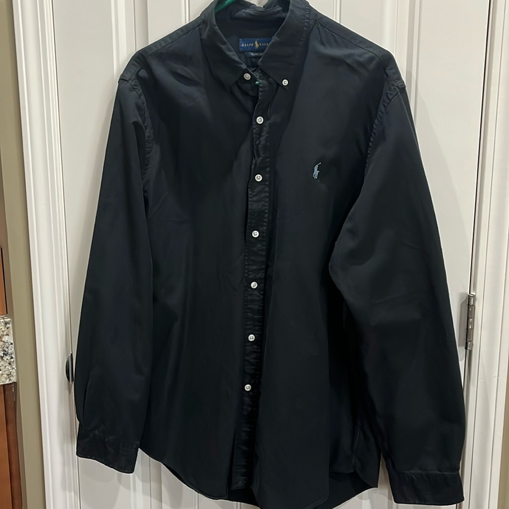Ralph Lauren long Sleeved Button Down Shirt XL Black
